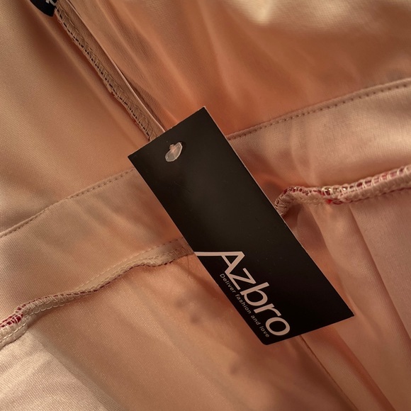 NWT- RED & GOLD SZ:L EMBROIDERED MIDI DRESS by AZBRO - Picture 13 of 14